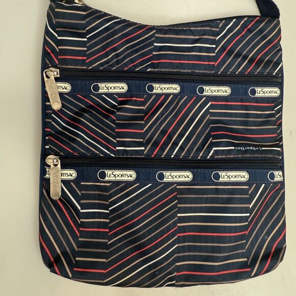 Le SportSac Women's Angle Lines Patter Multicolor Crossbody Shoulder Bag - Picture 8 of 16